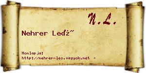 Nehrer Leó névjegykártya